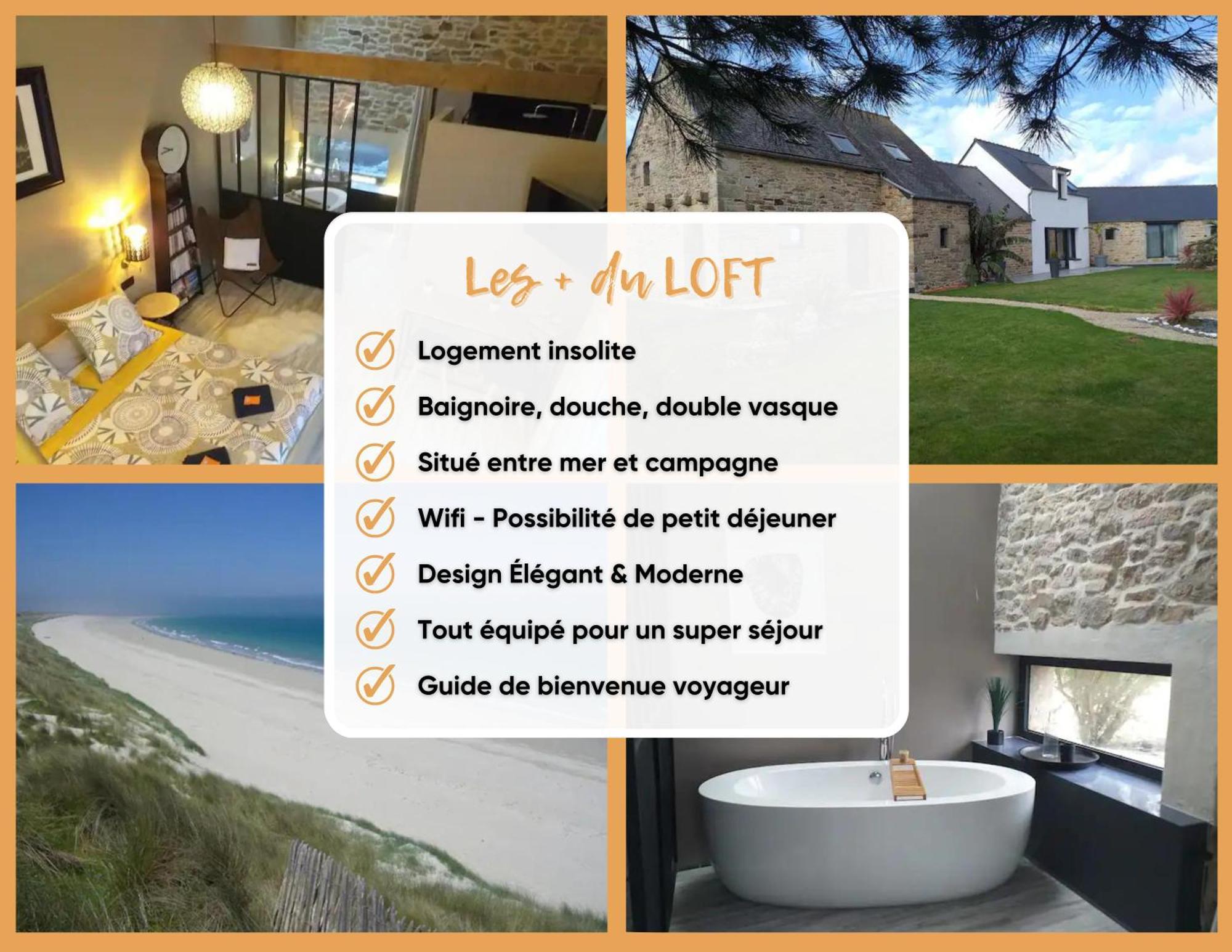 Bed and Breakfast Le Loft du Dolmen Clara, 5 étoiles Plounévez-Lochrist Exterior foto